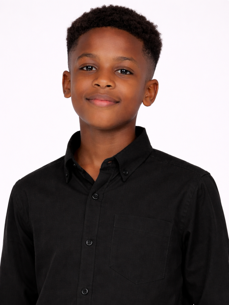 Jet Black Smart Casual Shirt